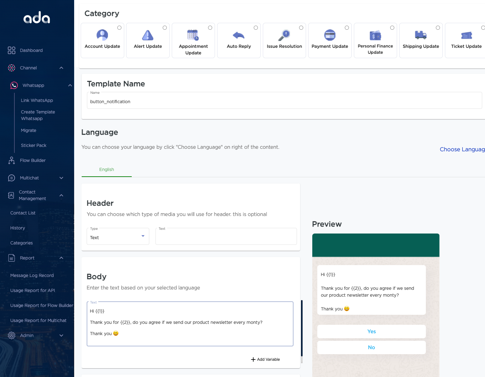 Create Templates (if needed)