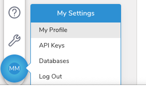 API Keys page in My Settings